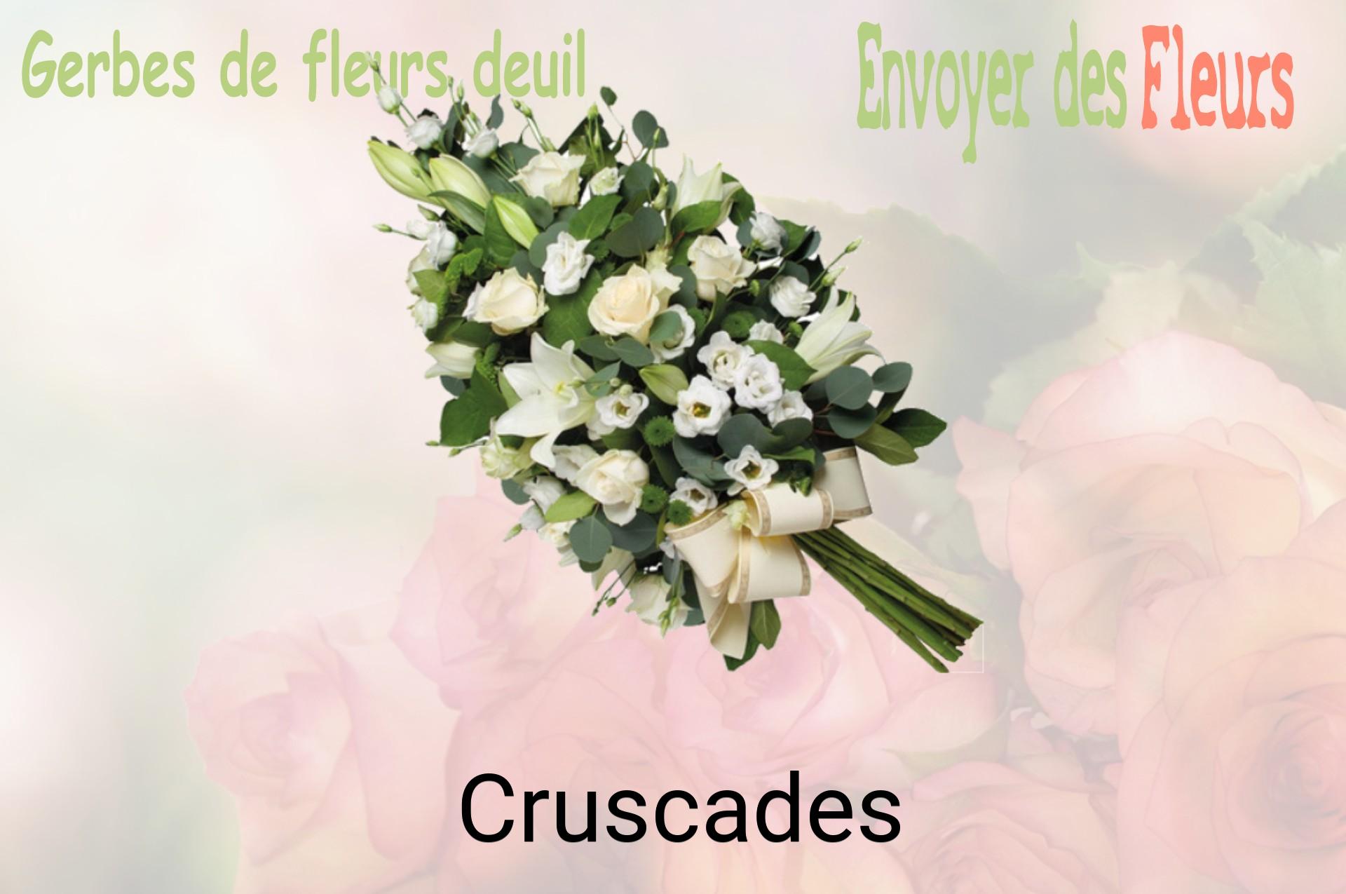 Gerbe de fleurs de deuil livrée à Cruscades